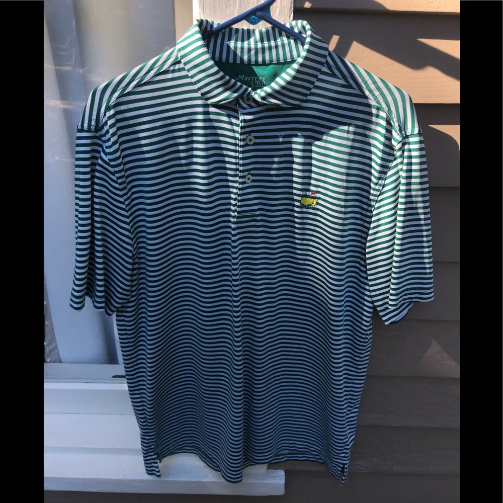 Green & White Striped Masters Polo